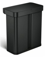 Simplehuman bezdotykový koš s hlasovým ovládáním, tříděný odpad, 58 l, matná černá ocel - Contactless Waste Bin