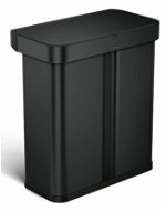 Simplehuman bezdotykový kôš s hlasovým ovládaním, triedený odpad, 58 l, matná čierna oceľ - Bezdotykový odpadkový kôš