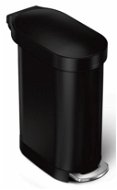 Simplehuman úzky pedálový odpadkový kôš Slim – 45 l, matná čierna oceľ - Odpadkový kôš