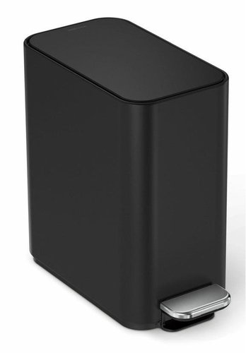 Simplehuman Pedal Bin - 5 L, matt black steel - Rubbish Bin - Main image