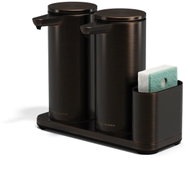 Simplehuman Bezdotykový dávkovač, dvojitý, 2 × 414 ml + držák na houbičku, černohnědá bronz - Soap Dispenser