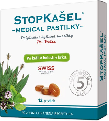 Dr. Weiss STOP COUGH Medical Lozenges, 12 pcs - Herbal Lozenges - Main image
