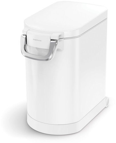 Simplehuman airtight pellet container, 25 l, white steel - Granule barrel - Main image