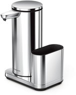 Simplehuman bezdotykový dobíjecí dávkovač mýdla 414 ml + držák houbičky, lesklá nerez - Dávkovač mýdla
