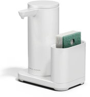 Simplehuman Touch-Free Rechargeable Dispenser 266ml + Sponge Holder, White Steel - Soap Dispenser