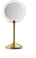 Simplehuman fold-out make-up mirror with sensor and lighting, 5× magnification, brass - Makeup Mirror