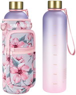 SIM bottle Drinking bottle with floral neoprene cover, 1000 ml, rainbow - Drinking Bottle
