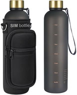 SIM bottle Drinking bottle with black neoprene cover, 1000 ml, black - Drinking Bottle