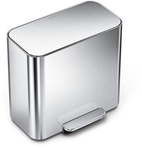 Simplehuman Dual Mini pedal bin for sorted waste 15 l, stainless steel - Rubbish Bin - Main image
