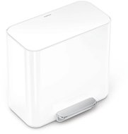 Simplehuman Dual Mini pedal waste bin 15 L, white steel - Rubbish Bin