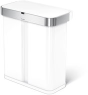 Simplehuman Dual Sensor touchless waste bin (34/24) with voice control 58 l, white - Contactless Waste Bin