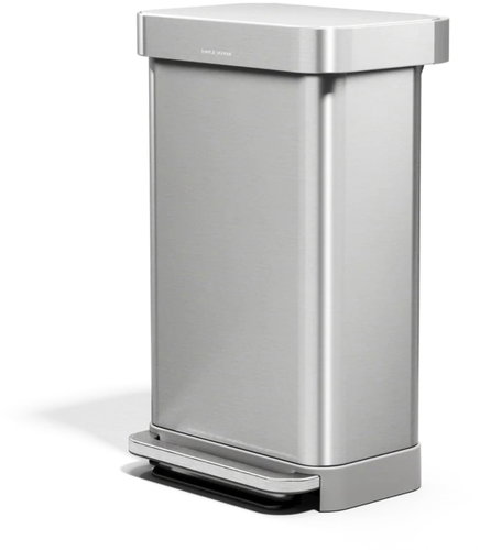 Simplehuman Pedal Bin with Grey Lid, 45 l, Brushed Steel, FPP - Rubbish Bin - Main image
