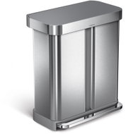 Simplehuman Pedálový odpadkový koš na tříděný odpad s šedým víkem 58 l (34/24), nerez ocel - Rubbish Bin