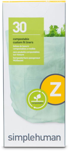 Simplehuman Kompostierbare Beutel, 4 l, Typ Z, 30 Stück - Müllbeutel - Hauptbild
