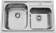 Sinks ALFA 800 DUO V 0,7 mm ľavý leštený - Nerezový drez