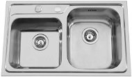 SINKS ALFA 800 DUO V 0.7mm right textured - Stainless Steel Sink