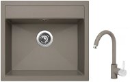 SINKS SOLO 560 Truffle + SINKS MIX 35 GR - Kitchen Sink and Tap Set