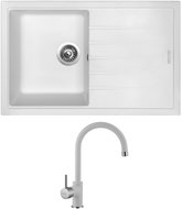 SINKS BEST 780, Milk + VITALIA GR - Kitchen Sink and Tap Set