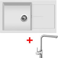 SINKS INFINITY 860 Milk+ELKA - Kitchen Sink and Tap Set