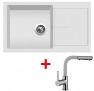SINKS INFINITY 860 Milk+ENIGMA S  - 28 Milk - Kitchen Sink and Tap Set