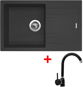 SINKS LINEA 780 N Granblack + POLO GR - Set drezu a batérie