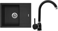 SINKS LINEA 600 N Granblack + POLO GR - Set drezu a batérie