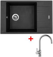 SINKS VARIO 780 Metalblack+Vitalia, lesklá - Set drezu a batérie