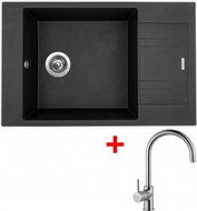 SINKS VARIO 780 Granblack+Vitalia lesklá - Kitchen Sink and Tap Set