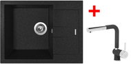Sinks Amanda 650 Granblack + Mix 3 P GR - Kitchen Sink and Tap Set