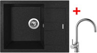 Sinks Amanda 650 Granblack + Vitalia - Kitchen Sink and Tap Set
