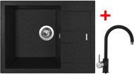 Sinks Amanda 650 Granblack + Vitalia GR - Kitchen Sink and Tap Set