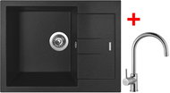 Sinks Amanda 650 Metalblack + Vitalia - Kitchen Sink and Tap Set