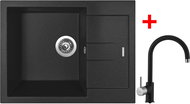 Sinks Amanda 650 Metalblack + Vitalia GR - Kitchen Sink and Tap Set