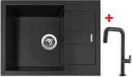 Sinks Amanda 650 Nanoblack + EVA P Nanoblack - Kitchen Sink and Tap Set