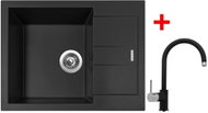 Sinks Amanda 650 Pureblack + Vitalia GR - Kitchen Sink and Tap Set