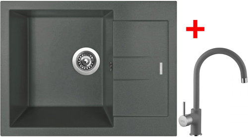 Sinks Amanda 650 Titanium + Vitalia GR - Kitchen Sink and Tap Set - Main image