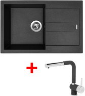 Sinks Amanda 780 Granblack + Mix 3 P GR - Kitchen Sink and Tap Set