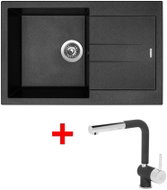 Sinks Amanda 780 Metalblack + Mix 3 P GR - Kitchen Sink and Tap Set