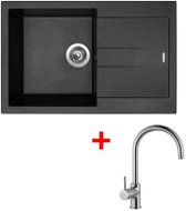 Sinks Amanda 780 Metalblack + Vitalia - Kitchen Sink and Tap Set
