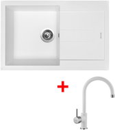 Sinks Amanda 780 Milk + Vitalia GR - Kitchen Sink and Tap Set