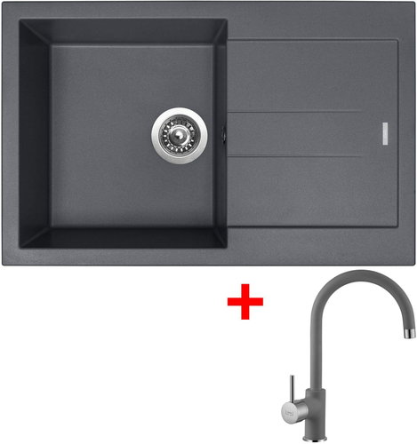 Sinks Amanda 780 Titanium + Vitalia GR - Kitchen Sink and Tap Set - Main image