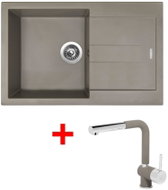 Sinks Amanda 780 Truffle + Mix 3 P GR - Kitchen Sink and Tap Set