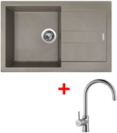Sinks Amanda 780 Truffle + Vitalia - Kitchen Sink and Tap Set