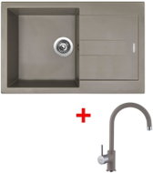 Sinks Amanda 780 Truffle + Vitalia GR - Kitchen Sink and Tap Set