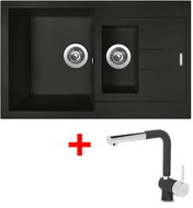 Sinks Amanda 780.1 Metalblack + Mix 3 P GR - Kitchen Sink and Tap Set