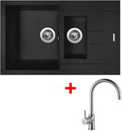 Sinks Amanda 780.1 Metalblack + Vitalia - Kitchen Sink and Tap Set