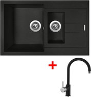 Sinks Amanda 780.1 Metalblack + Vitalia GR - Kitchen Sink and Tap Set