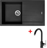 Sinks Amanda 860 Nanoblack + Mix 35 Nanoblack - Kitchen Sink and Tap Set