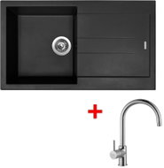 Sinks Amanda 860 Pureblack + Vitalia - Kitchen Sink and Tap Set