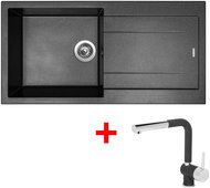Sinks Amanda 990 Metalblack + Mix 3 P GR - Kitchen Sink and Tap Set